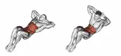 Calisthenics workout: An illustration of a sit up and the muscles it targets