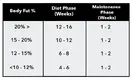 Bodyfat-level-diet-maintenance-table