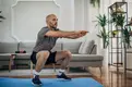 man exercising at home