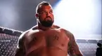 Eddie Hall looking forward at the crowd at his MMA fight debut against the Neffati twins