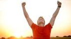 Happy-Male-Wearing-Red-Shirt-Success-Fitness-Goals-Sunset