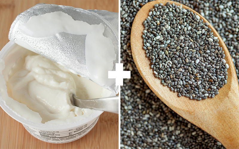 5 Muscle Building Meals To Eat Before You Sleep - Greek Yogurt + Chia Seeds