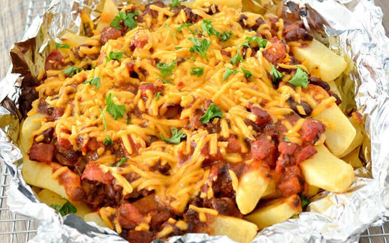 High Protein Grilled Chili Cheese Fries